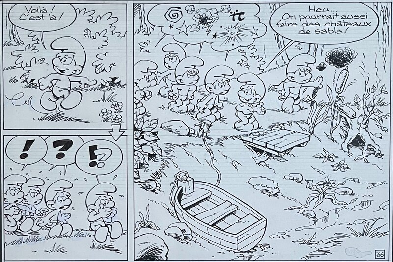 schtroumpfs peyo Planche originale